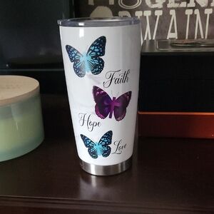 Butterfly Tumbler with Inspirational Words